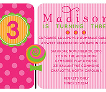 Sweet Celebration Lollipop Birthday Party Printable Invitation